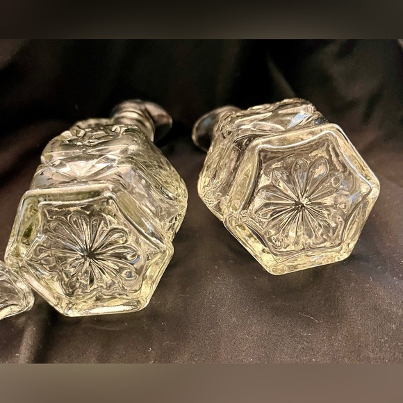 Anchor Hocking Star of David Glass Oil and Vinegar Cruet Set EAPC VTG 1960s MCM - Picture 11 of 15